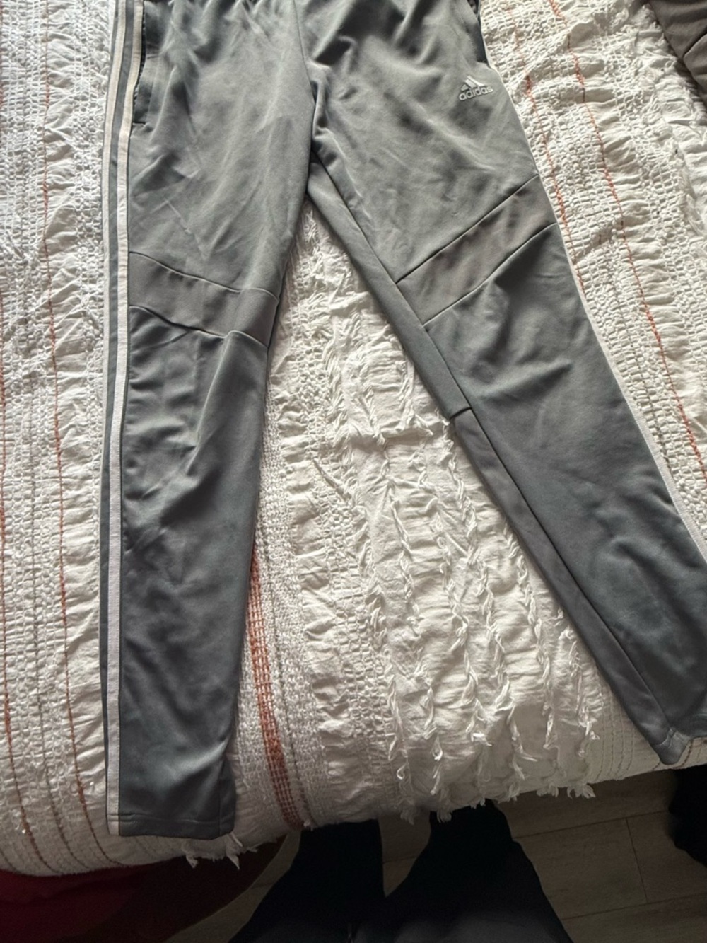 (Pack of 2) adidas Gray Track Joggers with Side Stripes
